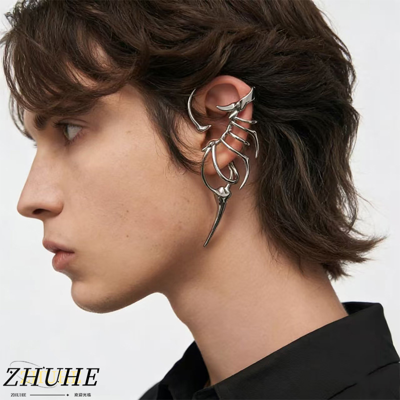 Women'S Fashion Edgy - エッジの効いたスケルトンスタイルのイヤーカフ、男性と女性向け、ユニークなジュエリーアクセサリー、ゴシックファッションの注目アイテム