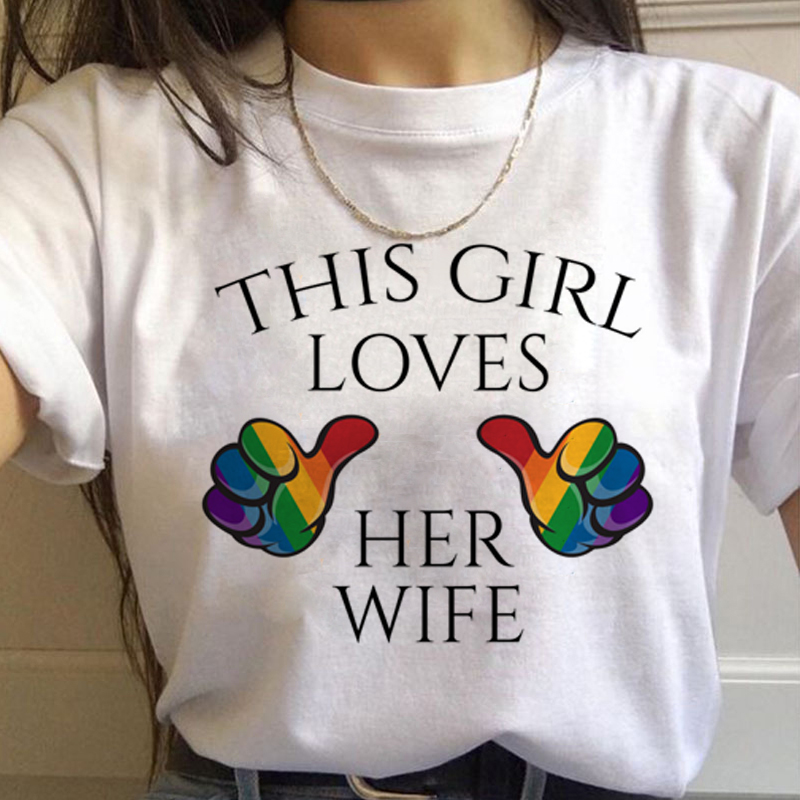 Women'S Fashion From The 90S - Lgbt 虹原宿 Tシャツ女性ゲイプライド Ullzang 90 tシャツレズビアングラフィックおかしいプリント