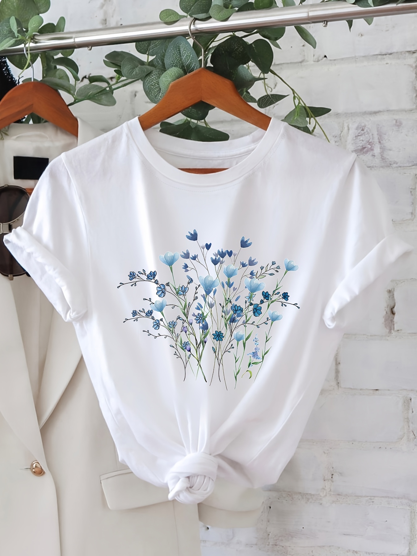 Women'S Fashion From The 90S - 2026 春夏の新女性のラウンドネック花柄クールファッション半袖カジュアル Tシャツ 90 年代グラフィック T