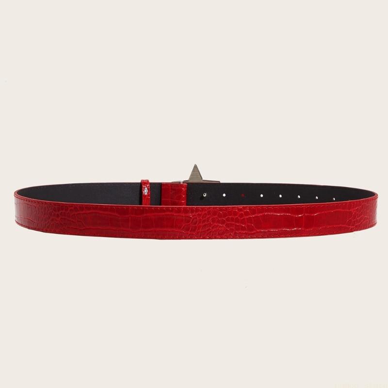 Women'S Fashion Edgy - 31BF ファッショニスタ用のトレンディなスタークラスプ装飾ウエストベルト PU レザーサッシュ