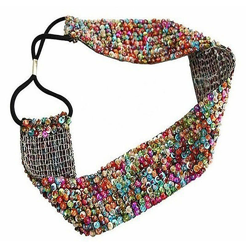 Women'S Fashion Retailers - 卸売小売ヨーロッパスタイルの手作りスパンコール弾性ヘッドバンドヘアバンドhiarアクセサリー黒シャンパン3.5センチメートル6pcs-GH