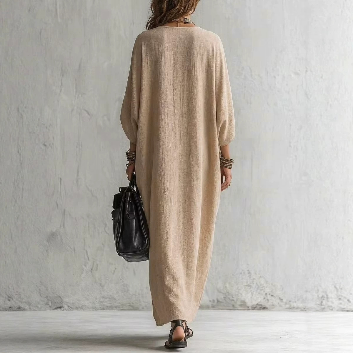 女性用ボヘミアン刺繍カフタンマキシドレス、深いVネック、バッ - Maxi Dress Boho のレビューと価格