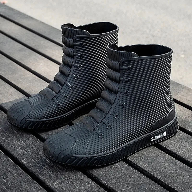 男性と女性のための滑り止めの防水レインブーツ,ゴム製の靴,釣 - Women'S Fashion Gumboots のレビューと価格
