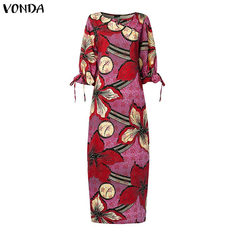 VONDA プラスサイズの女性ボヘミアンプリントマキシドレス - Maxi Dress Boho のレビューと価格