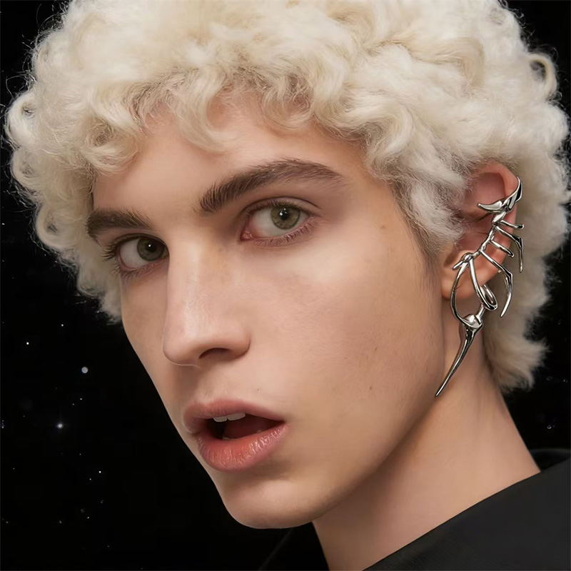エッジの効いたスケルトンスタイルのイヤーカフ、男性と女性向け - Women'S Fashion Edgy のレビューと価格