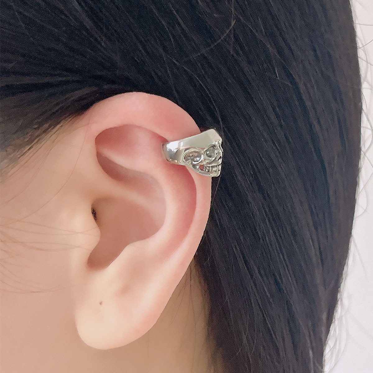 レトロスカルヘリックスノンホールピアスイヤリング メンズ レ - Women'S Fashion Edgy のレビューと価格