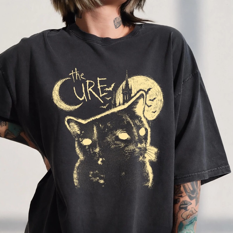 ザ・キュアバンド キャットパターン Tシャツ、90年代レトロ - Women'S Fashion From The 90S のレビューと価格
