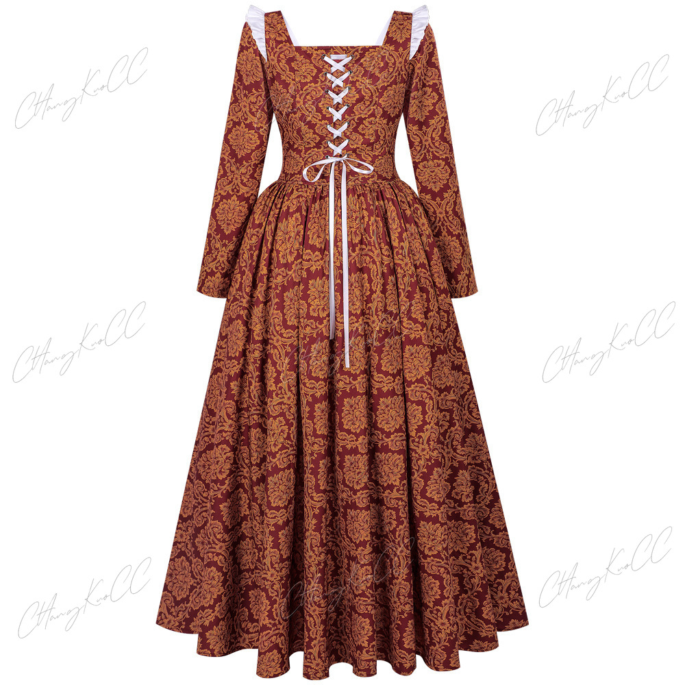 ルネッサンス時代中世風新作長袖レディースロングスリーブドレス - Women'S Fashion Renaissance Period のレビューと価格