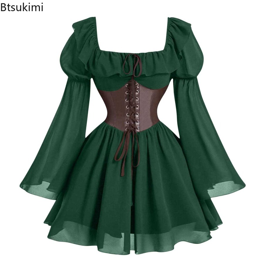 中世ドレス ルネサンス時代 中世風 長袖 レディース バルー - Women'S Fashion Renaissance Period のレビューと価格
