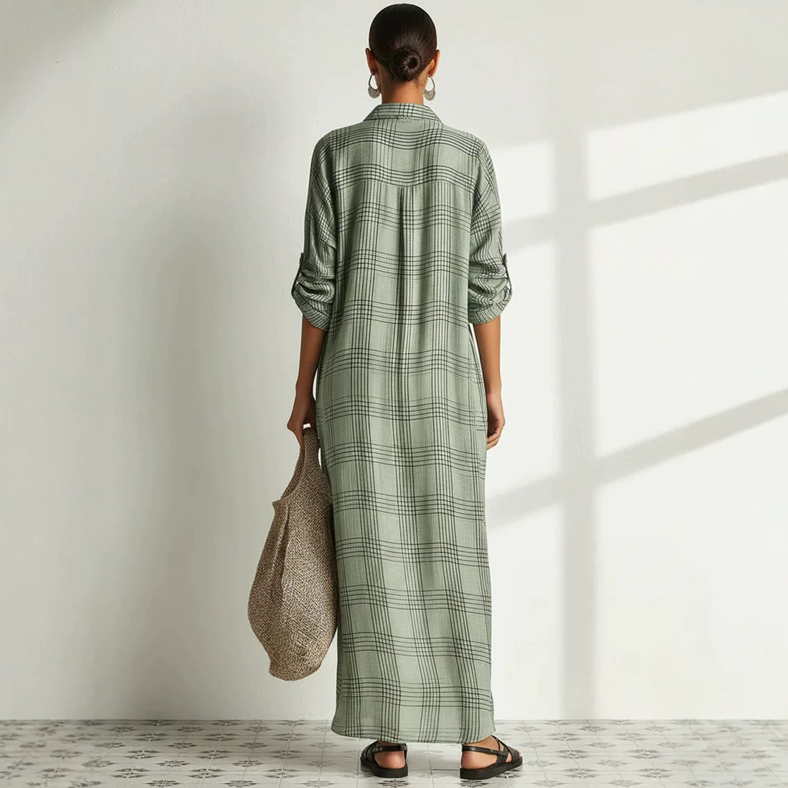 プリントリネンコットンミディドレス サマードレス 花柄ボヘミ - Maxi Dress Boho のレビューと価格