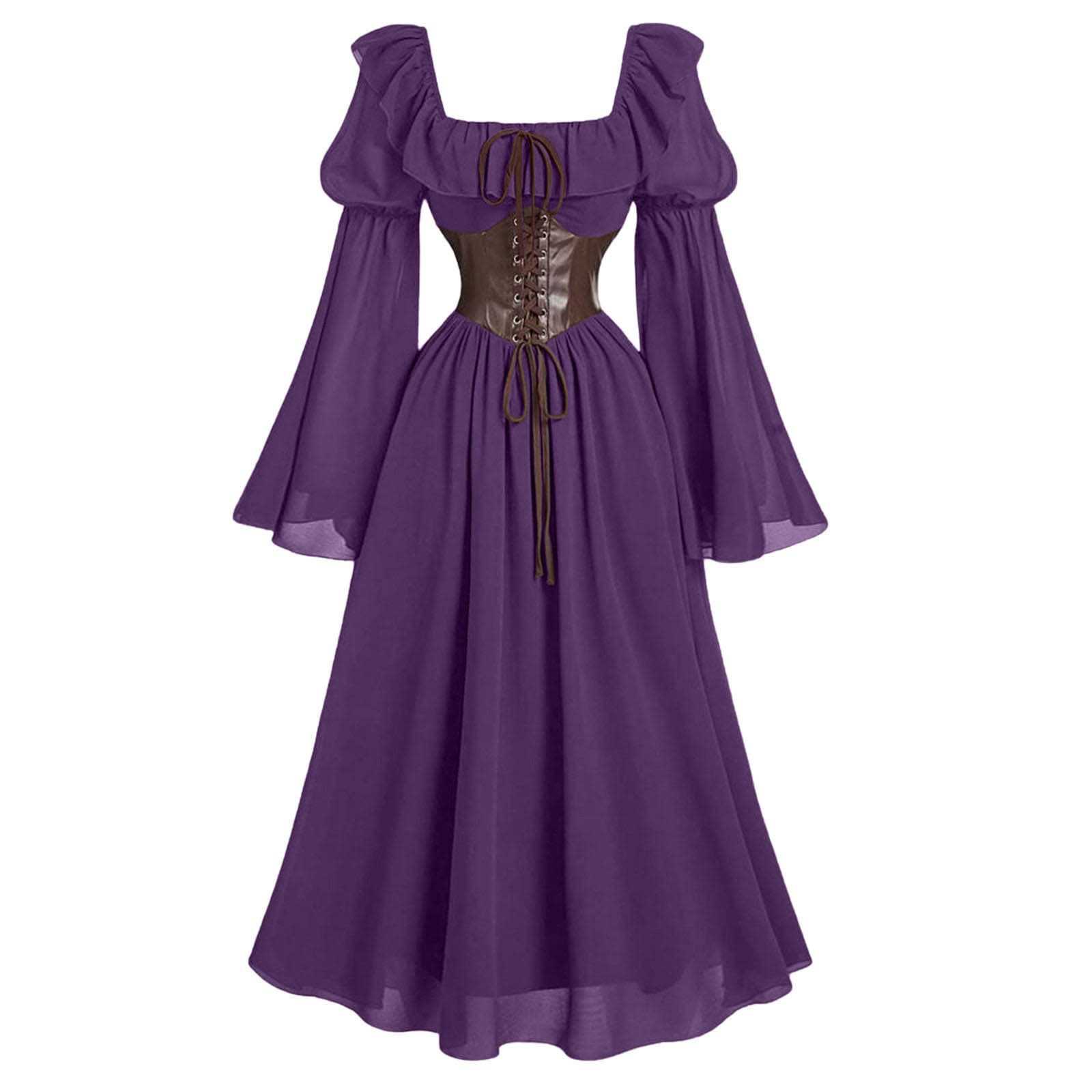 ルネッサンス時代中世長袖女性のバブルスリーブロングドレスハロ - Women'S Fashion Renaissance Period のレビューと価格