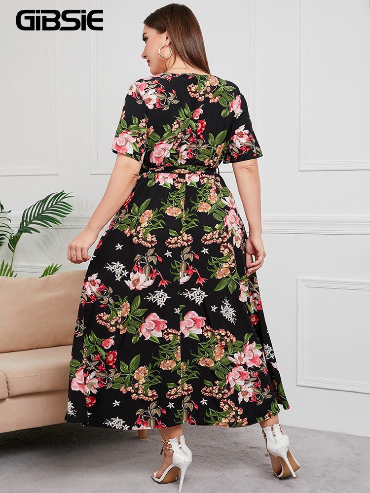 女性のためのフラワーサマードレス,Vネック,ボヘミアン,半袖 - Maxi Dress Boho のレビューと価格