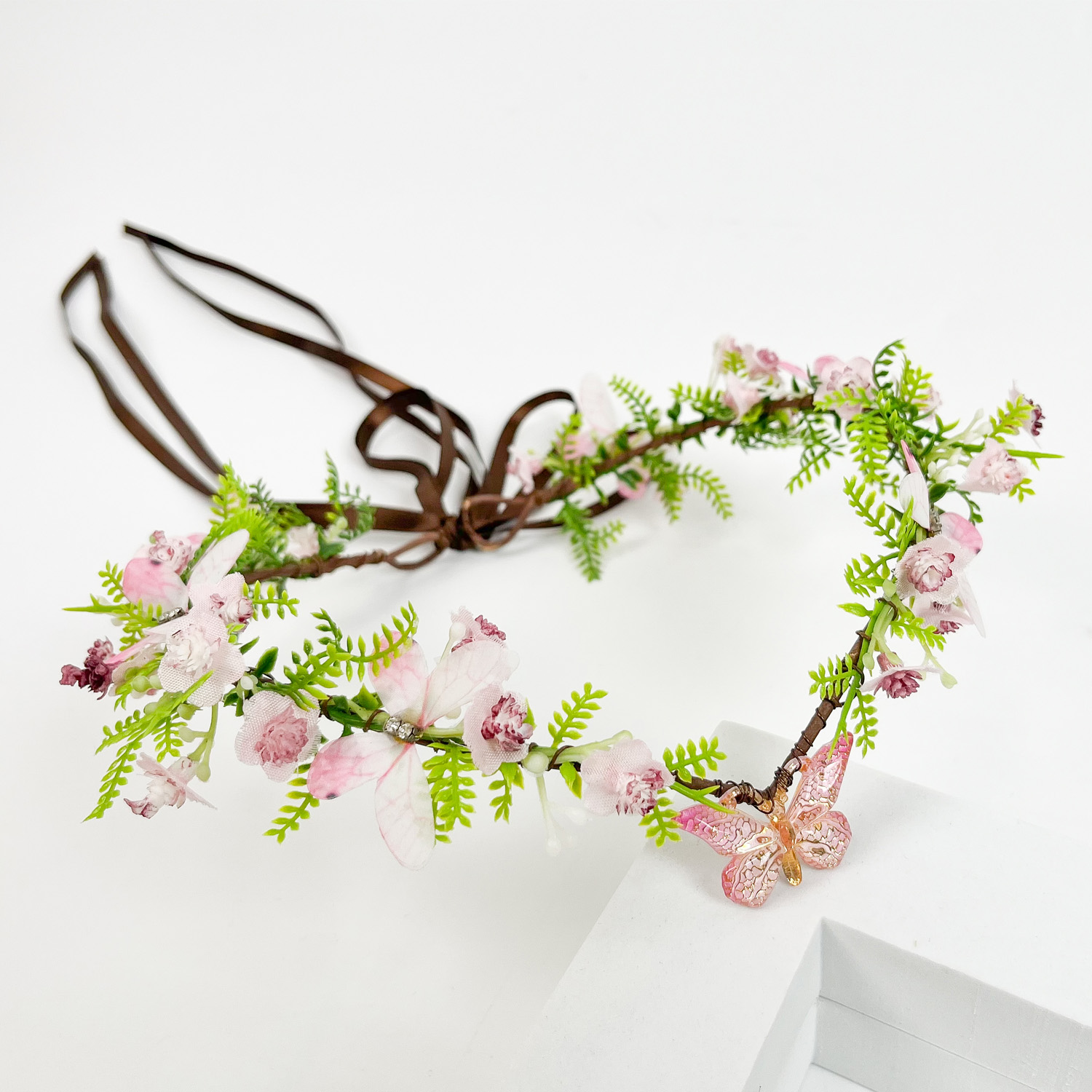花の妖精の王冠 - ルネッサンスアクセサリー用の蝶付き花のエ - Women Fashion Photoshoot のレビューと価格